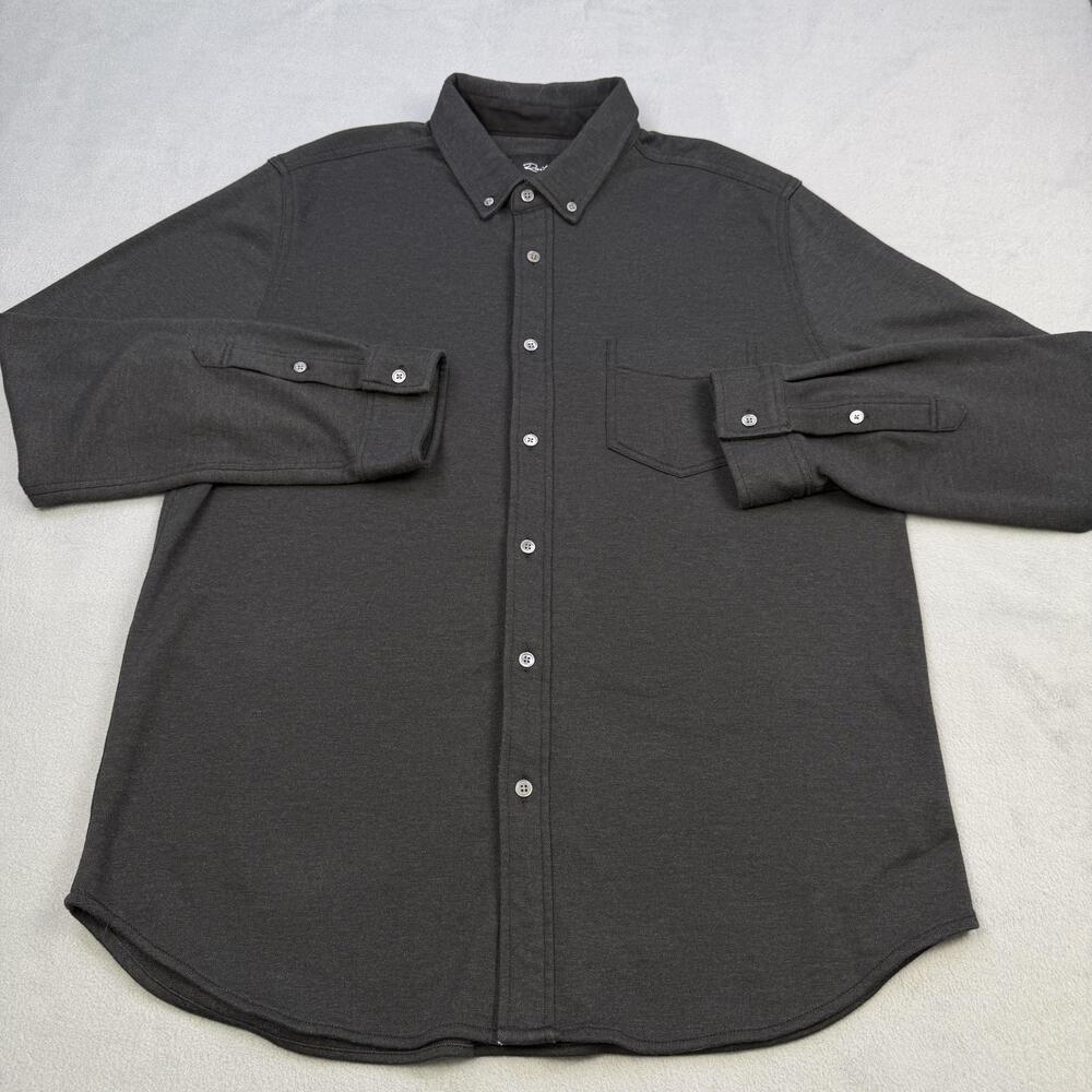 Rails Shirt Mens XL Black Solid Berkeley Knit Long Sleeve Button Front Casual